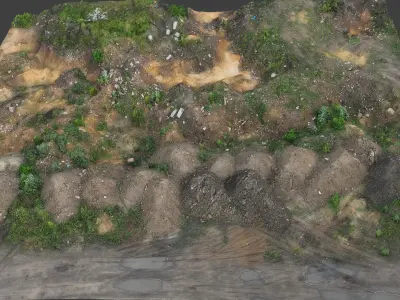 construction-site terrain debris RAW photogrammetry Low-poly 3D model
