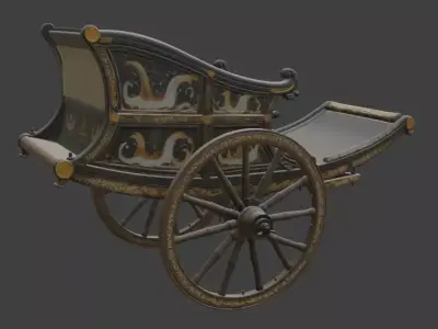 Ornate Historical Carriage 3D Model 3D model