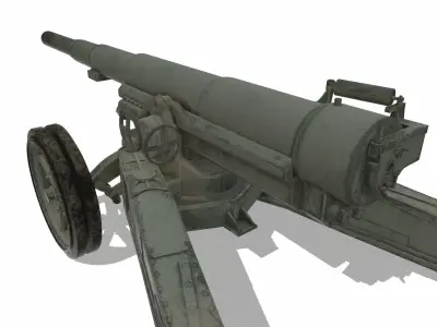 Canon de 155mm Low-poly 3D model