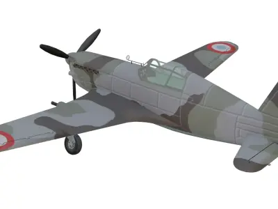 Morane-Saulnier MS406 Low-poly 3D model