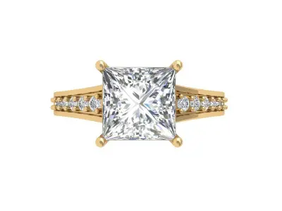 Princess Art Deco Ring 3D print model 4