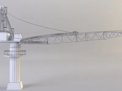 Ship cranes Low-poly 3D model