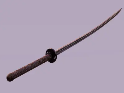Katana samurai sword Free 3D model 2