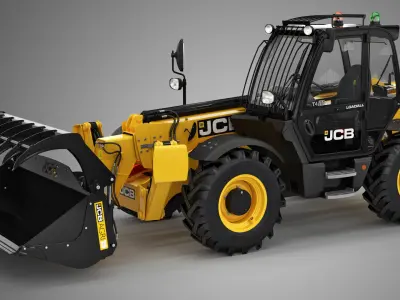 Telehandler JCB 535-125 with Attachments Equipment 3D model
