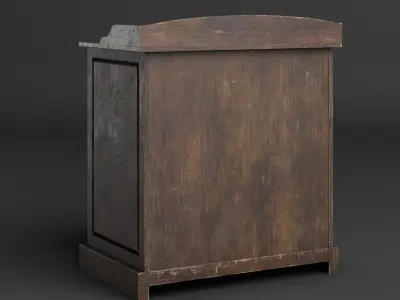 Old furniture Low-poly 3D model