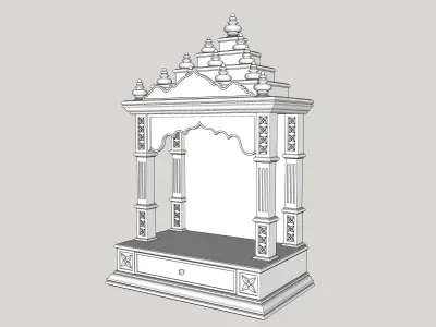 indian jodhpuri stone jharokha temple 3D model