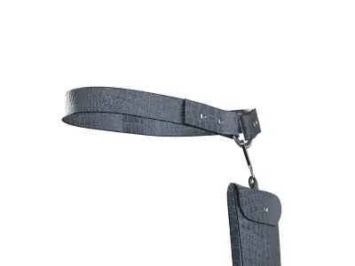 Blue Leather Pocket Belt 3D model