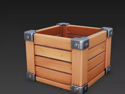 Stylized Wooden Storage Crate 3D Model 3D Model Low-poly 3D model