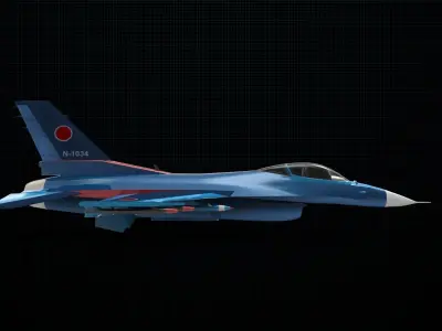Mitsubishi F-2 3D model buy
