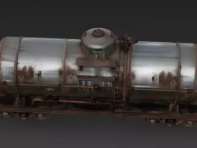 Realistic Rusted Tanker Car 3D Model Low-poly 3D model