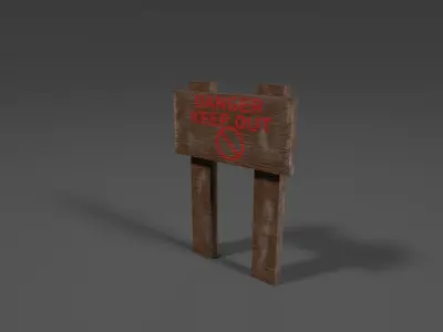 Old Sign - Low Poly Free low-poly 3D model