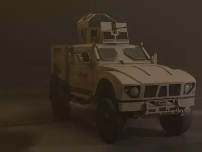 Military Vehicle Turret Oshkosh M-ATV MRAP Free low-poly 3D model