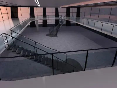 3D  Ladder future exhibition interior and exterior mall 3D model