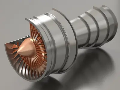 Aircraft Turbine Cutaway 3D model