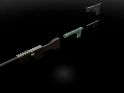 Pack 4 gun  Free low-poly 3D model