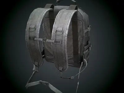 Tactical Back Pack Game Asset Low-poly 3D model