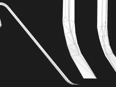 Crowbar PBR pair of swords Low-poly 3D model