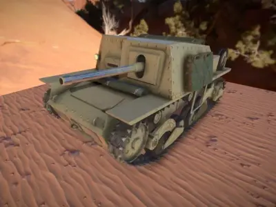 Italian Tank Semovente Low-poly 3D model