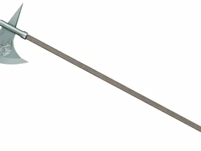 Halberd 02 Low-poly 3D model