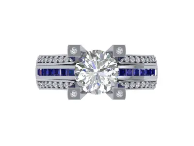 Round Art Deco Ring 3D print model purchase