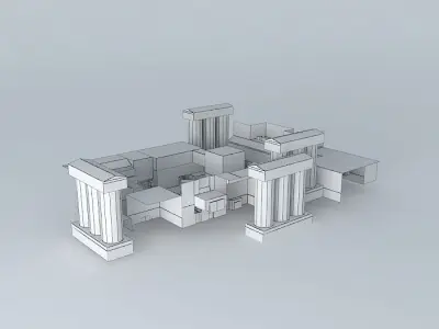Industrial egyptian temple Free 3D model