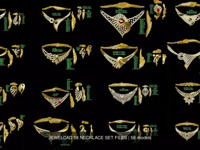 JEWELCAD 58 NECKLACE SET FILES 3D Model Pack