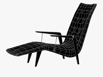 Chaise lounge by joaquin tenreiro 3D model