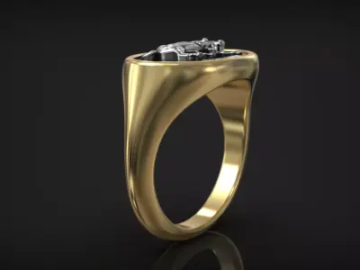 Roman Legion Germanica Buffalo Bull Antique Ring 3D print model