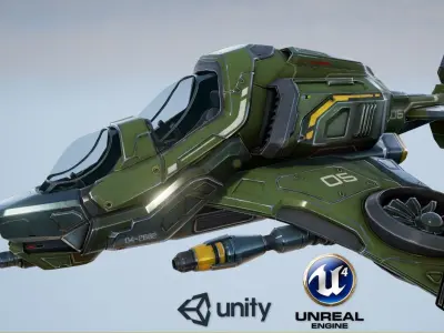 Scout Spaceship - game model Low-poly 3D model