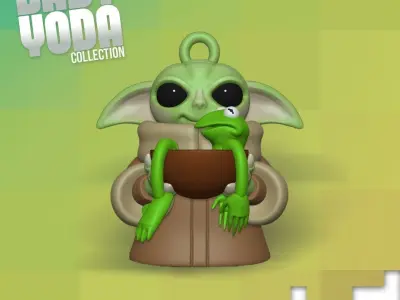 Baby Yoda Keychain Pack 3D print model