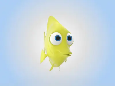 Yellow Tang Fish 3D model