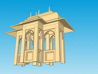 indian jodhpuri stone chatri dome 3D model