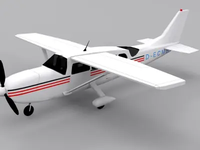 Cessna 207 Low-poly 3D model