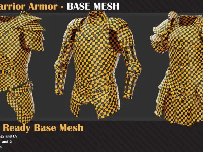 20 Warrior Armor BASE MESH - VOL 14  3D model