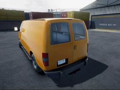 Industrial american van unity asset Low-poly 3D model