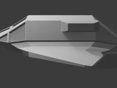 Futuristic Plane Low-poly 3D model