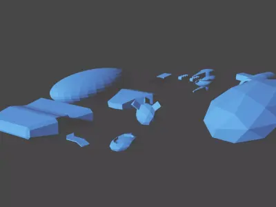 Spaceship Parts Free 3D model