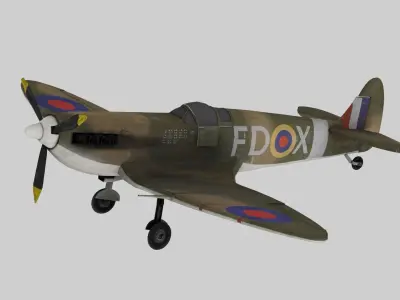 Spitfire Mk2b Low-poly 3D model