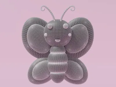 Cartoon Cute Butterfly 1 3D model