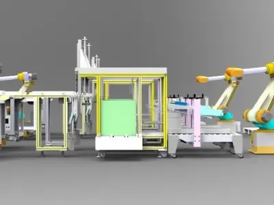 Automatic packaging line-packing  stacking equipment 3D model