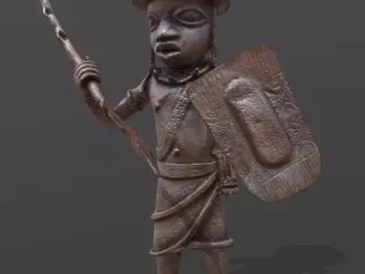 Benin Warrior - General Asoro Low-poly 3D model