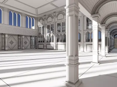 Medieval Palace 3D Model Low-poly 3D model