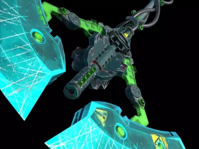 Axe Cannon Low-poly 3D model