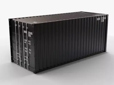 20Ft Cargo Container - Black - Clean 3D model