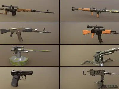 Military Weapons  Low-poly 3D model