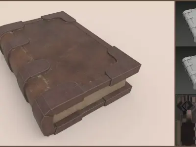 Simple Fantasy Stylized Book Low-poly 3D model