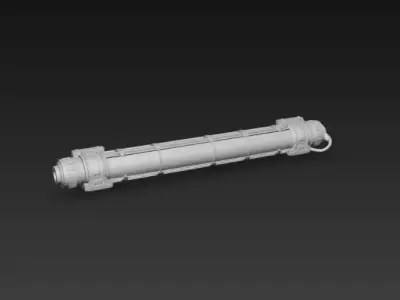 Sci-Fi Industrial Neon Tube Light- Broken Spark Version - PBR Low-poly 3D model