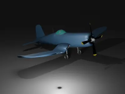 F4U-4 LOW-POLY Free low-poly 3D model