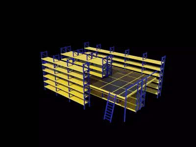 Multi Level Industrial Storage 3D model