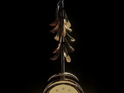 Immortal Phoenix Staff Weapon Low-poly 3D model